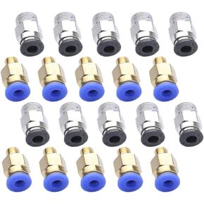 PC4-M10 تركيب هوائي مستقيم دفع للتوصيل + موصل PC4-M6 سريع التركيب لطابعة Bowden Extruder ثلاثية الأبعاد E3D-V6 طويلة المسافة (عبوة من 20 قطعة) in Kuwait