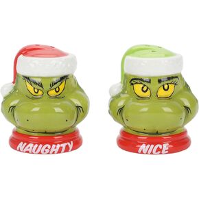 Vandor Dr. Seuss The Grinch Naughty or Nice Salt And Pepper Shaker Set,Multicolor