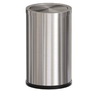 18L/4.7GAL Stainless Steel Trash can,Bathroom Trash can with lid，Small Trash Can with Flipping Lid, Garbage cans for Kitchen，Living Room (4.7gal-Silver)