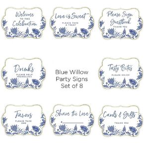 Kate Aspen Blue Willow 7 in. Decorative Premium Paper Plates (350 GSM weight -Set of 16) - Perfect for Bridal Showers and Weddings