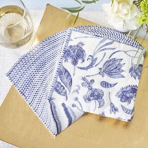 Kate Aspen Blue Willow 7 in. Decorative Premium Paper Plates (350 GSM weight -Set of 16) - Perfect for Bridal Showers and Weddings