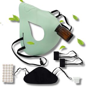 EsScents Aromatherapy Inhaler Scented Mask - Essential Oils Personal Diffuser - Discrete Essential Oil Inhaler Mask - On-The-Go Essential Oils Sniffer, Wearable Vapor Inhaler - Soft Silicone Face Mask