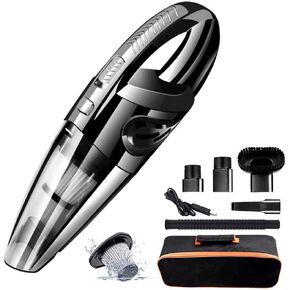 Handheld Vacuum USB Cordless Portable Wet Dry Vacuum Cleaner for Car Home Pet Hair with Filter Rechargeable 2200mAh Lithium Battery 120W 4500PA Powerful Suction…,Black