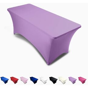Luxury Collection Black 6ft Tablecloth Rectangular Spandex Linen - Table Cloth Fitted Cover for 6 Foot Folding Table, Wedding Linens Banquet Cloths Rectangle Covers