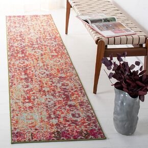 SAFAVIEH Madison Collection Runner Rug - 2' x 8', Navy & Ivory, Boho Distressed Design, Non-Shedding & Easy Care, Ideal for High Traffic Areas in Living Room, Bedroom (MAD444N)