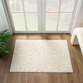 LUXE WEAVERS Abstract Floral Cream 5x7 Area Rug, Indoor Stain-Resistant Carpet