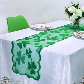 White Lace Table Runners for Wedding Bridal Shower Baby Shower Party Table Decoration, Rustic Rose Embroidered Boho Table Runner,14 x 120 Inch (White)