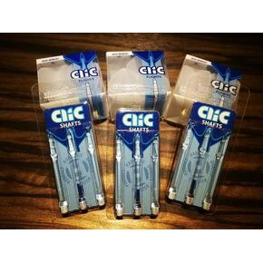3 x Sets Harrows Clic - Clear - Shaft/Flight System