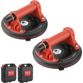 MAXPOWER 8 inch Glass Suction Cups, 2 Pack Heavy Duty Vacuum Suction Cups with Plastic Handle and Carrying Case, 440lbs/200KG Safe Load Capacity