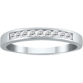 SZUL Certified 1/2ctw - 1ctw Channel Set Diamond Band Available in 10K White Gold