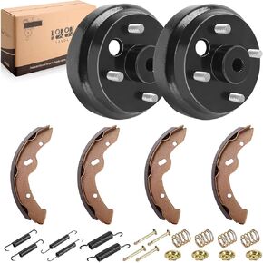 10L0L Golf Cart Brake Drums Kit-with Brake Shoes & Spring fit for Golf Cart EZGO TXT 1996-up, Replacement Brake Parts 19186G1P, 70794G01, 70795G01, 27944G01, Not Fit Gas Models