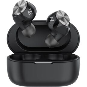 AVIOT TE-D01v Noise Cancelling Earbuds, Bass Earbuds, 60 Hours Long Battery Life, Deep Bass, IPX4 Waterproof, Multipoint, Charging Case, Gaming Model, Built-in Microphones (Navy)