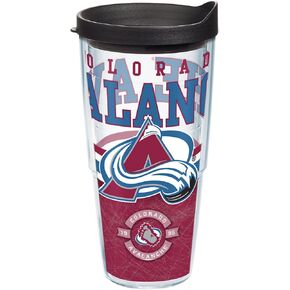 Tervis Made in USA Double Walled NHL Colorado Avalanche Insulated Tumbler Cup Keeps Drinks Cold & Hot, 24oz - Black Lid, Core