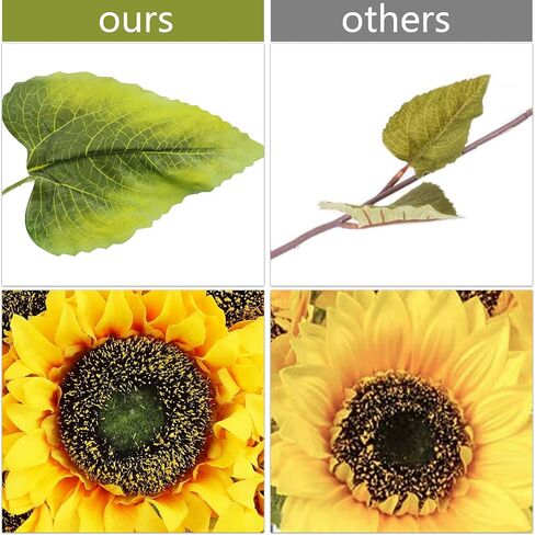 Sunflowers Artificial Flowers 6PCS Fake Sunflowers Bouquet Silk Flowers with Steams Faux Sunflower Decorations for Wedding Baby Shower Party Outdoor Decor,6PCS in Saudi Arabia