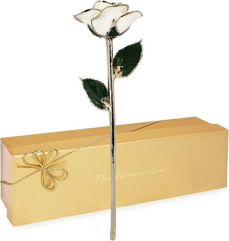 Forever Rose Platinum Purple Rose Platinum Trimmed Rose with Beautiful 2 Toned Purple Color, an Eternal Gift; Hand Dipped & Trimmed in Platinum w/Certificate of Authenticity in Saudi Arabia