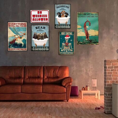 Cusde كل شيء سيقتلك، لذا اختر شيئًا ممتعًا للملاحة والسفر علامة معدنية من القصدير للشاطئ وغرفة النوم والمنزل والحمام والحمام ديكور جداري معدني 8 × 12 بوصة in Kuwait