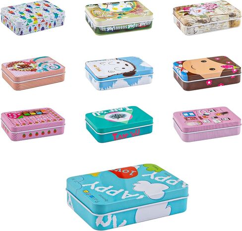 Framendino, 10 Pack Metal Tin Plate Empty Boxes Tin Trinket Jewelry Coin Box with Lid for Jewelry Candy in Saudi Arabia