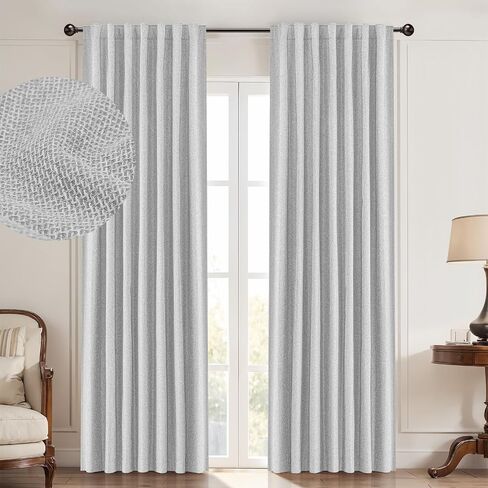 100% Blackout Shield Blackout Curtains 84 Inch Length 2 Panels Set Blackout Curtains for Bedroom Thermal Curtains for Summer Textured Room Darkening Curtains for Living Room,W50 X L84,Mocha in Saudi Arabia