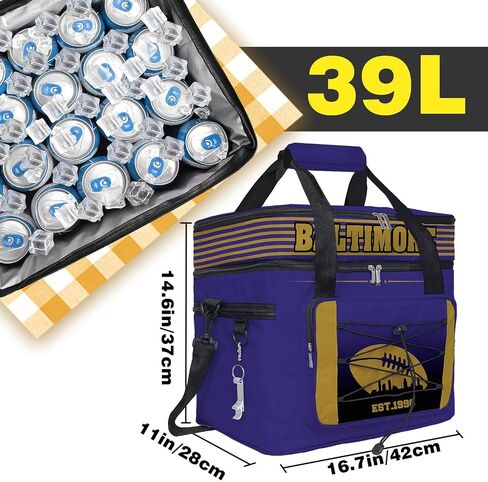 San Francisco Football Fan Picnic Bag Cooler, 45 Can Double Compartment Large Leakproof Cooler Bag,Adult Large Picnic Cooler Bag, Portable Insulated Travel Cooler. in Saudi Arabia