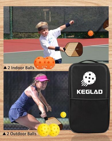 Pickleball Paddles, Graphite Pickleball Paddles Set of 2, Lightweight Pickleball Set with 4 Pickleball Balls and 1 Carrying Bag, Pickleball Rackets Gifts for Women Men in Saudi Arabia