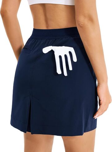 Stelle Women's Golf Skort 18" Athletic Casual Skirts with Cargo Pockets Stretch Elastic Waist for Outdoor Hiking in Saudi Arabia