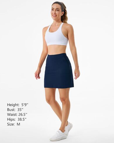 Stelle Women's Golf Skort 18" Athletic Casual Skirts with Cargo Pockets Stretch Elastic Waist for Outdoor Hiking in Saudi Arabia