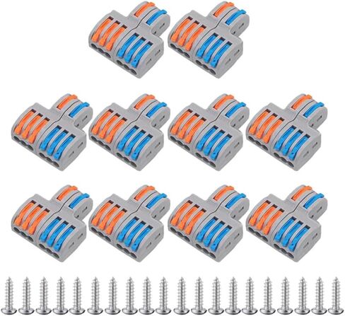 Lever Wire Nut Connectors, Circuit Inline Splices,Quick Wiring Cable Connector Push-in Conductor Terminal Block (3 in 6 Out) in Saudi Arabia