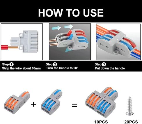 Lever Wire Nut Connectors, Circuit Inline Splices,Quick Wiring Cable Connector Push-in Conductor Terminal Block (3 in 6 Out) in Saudi Arabia
