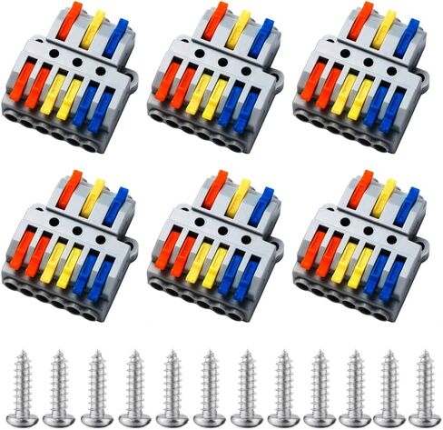 Lever Wire Nut Connectors, Circuit Inline Splices,Quick Wiring Cable Connector Push-in Conductor Terminal Block (3 in 6 Out) in Saudi Arabia