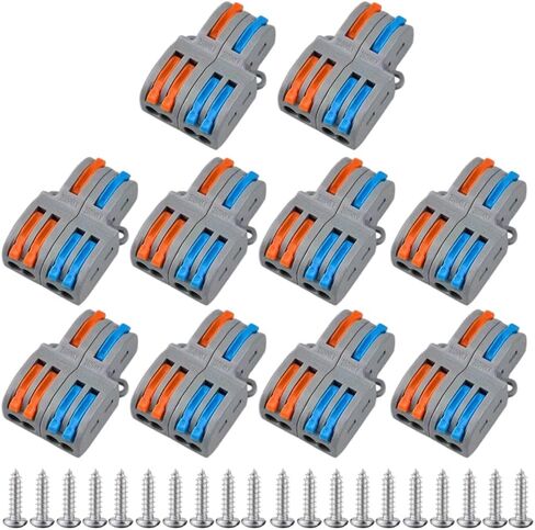 Lever Wire Nut Connectors, Circuit Inline Splices,Quick Wiring Cable Connector Push-in Conductor Terminal Block (3 in 6 Out) in Saudi Arabia