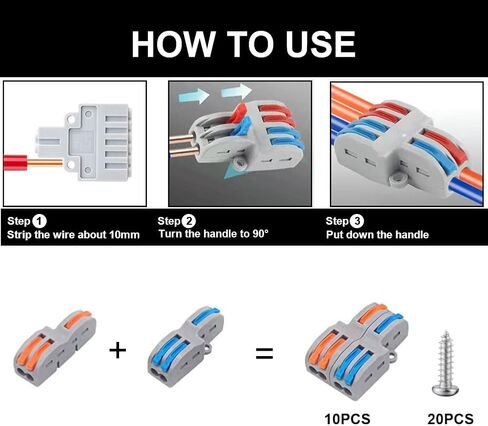 Lever Wire Nut Connectors, Circuit Inline Splices,Quick Wiring Cable Connector Push-in Conductor Terminal Block (3 in 6 Out) in Saudi Arabia
