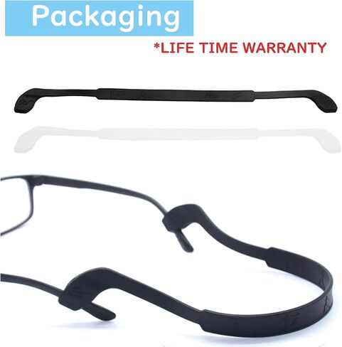 SAIGO Glasses Strap Anti-Slip Silicone Eyeglass Strap Eyewear Retainers Sports Elastic Soft Sunglass Cord Holder for Men Women 2PCS, Black, 25cm in Saudi Arabia