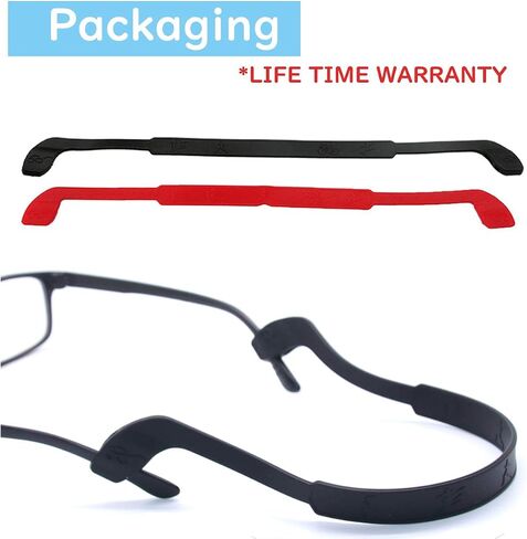 SAIGO Glasses Strap Anti-Slip Silicone Eyeglass Strap Eyewear Retainers Sports Elastic Soft Sunglass Cord Holder for Men Women 2PCS, Black, 25cm in Saudi Arabia