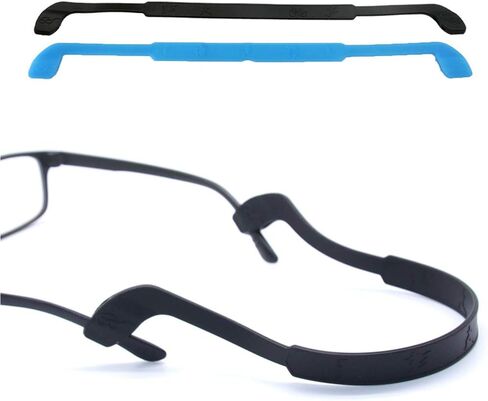 SAIGO Glasses Strap Anti-Slip Silicone Eyeglass Strap Eyewear Retainers Sports Elastic Soft Sunglass Cord Holder for Men Women 2PCS, Black, 25cm in Saudi Arabia
