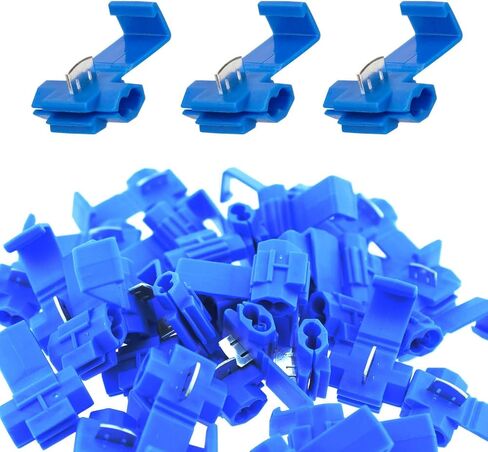 Quick Splice Wire Connector SQXBK 100PCS 22-18 AWG Red Self-Stripping Splice Connectors Inline, Double Run Solderless Crimp Wire Plug Connectors, Scotch Lock Splice Connector in Saudi Arabia