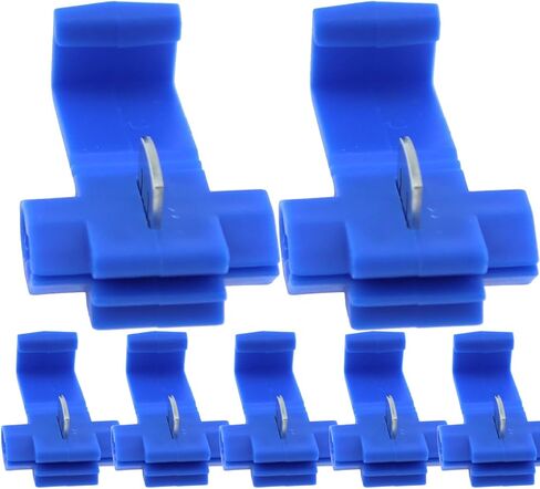 Quick Splice Wire Connector SQXBK 100PCS 22-18 AWG Red Self-Stripping Splice Connectors Inline, Double Run Solderless Crimp Wire Plug Connectors, Scotch Lock Splice Connector in Saudi Arabia