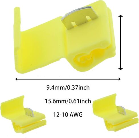 Quick Splice Wire Connector SQXBK 100PCS 22-18 AWG Red Self-Stripping Splice Connectors Inline, Double Run Solderless Crimp Wire Plug Connectors, Scotch Lock Splice Connector in Saudi Arabia