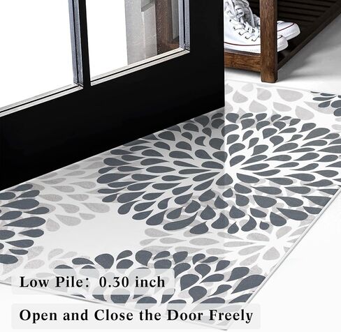Washable Entryway Rugs Indoor - 2x3 Small Non-Slip Kitchen Rugs for Bedroom Botanical Print Floor Doormat for Bathroom Laundry Room Living Room Kids Room Multi Color in Saudi Arabia