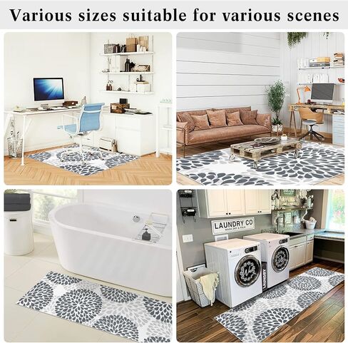 Washable Entryway Rugs Indoor - 2x3 Small Non-Slip Kitchen Rugs for Bedroom Botanical Print Floor Doormat for Bathroom Laundry Room Living Room Kids Room Multi Color in Saudi Arabia