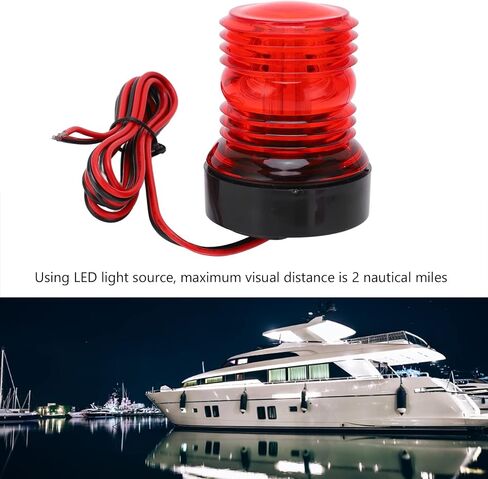 RiToEasysports Led ضوء الملاحة للقارب، ضوء أحمر 360 درجة ضوء مرساة دائري بالكامل ضوء بحري صارم للإبحار تيار مستمر 12 فولت ‑ 24 فولت للقوارب in Saudi Arabia