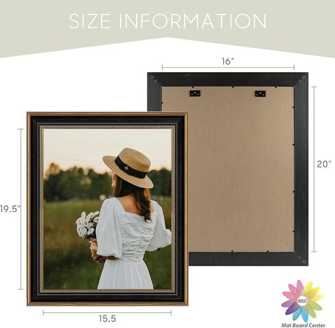 MBC MAT BOARD CENTER, 8x12 Ornate Picture Frame Without Mat to Display 8x12 Photo/Print, Tempered Glass Wall Mounting (Ornate Gold/Black) in Saudi Arabia