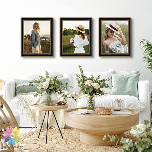 MBC MAT BOARD CENTER, 8x12 Ornate Picture Frame Without Mat to Display 8x12 Photo/Print, Tempered Glass Wall Mounting (Ornate Gold/Black) in Saudi Arabia