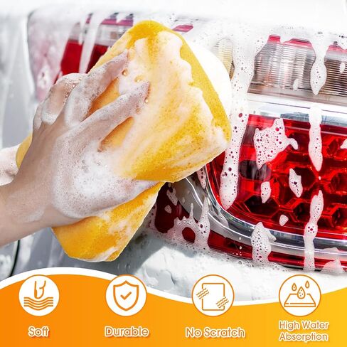 Tioncy 24 جهاز كمبيوتر شخصي كبير الإسفنج السائبة 7.5 × 5.5 × 1.9 بوصة مجموعة الإسفنج الحشو غسيل السيارات الإسفنج تنظيف وغسل الإسفنج الإسفنج التجاري كبير جميع الأغراض الإسفنج لتنظيف الأطباق سيارة بلاط الدراجة in Kuwait