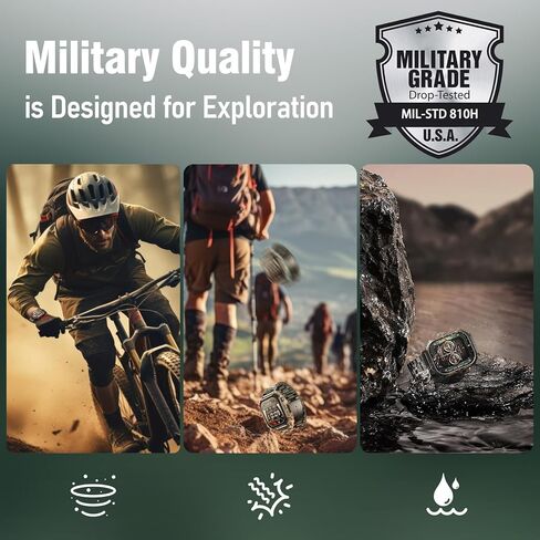 ساعة ذكية، ساعة لياقة بدنية مقاس 2.02 بوصة (الرد/إجراء مكالمة)، مراقب معدل نبضات القلب أثناء النوم، مقاومة للماء 5ATM، أكثر من 100 وضع رياضي لتتبع الأنشطة متوافقة مع Android iOS (سوار ساعة فولاذي) in Kuwait