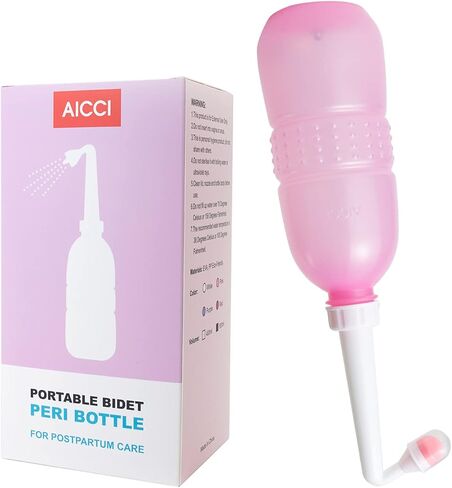 Peri Bottle for Postpartum Care, Portable Travel Bidet for Women, 17oz Large Capacity Perineal Bottle for Feminine Hygiene with Travel Bag and Angled Nozzle (Purple) in Saudi Arabia
