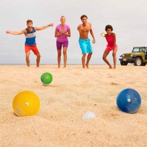 Franklin Sports Bocce Ball Set — 8 Wooden Bocce Balls and 1 Pallino — Beach, Backyard Lawn or Outdoor Party Game - Made in Italy in Saudi Arabia