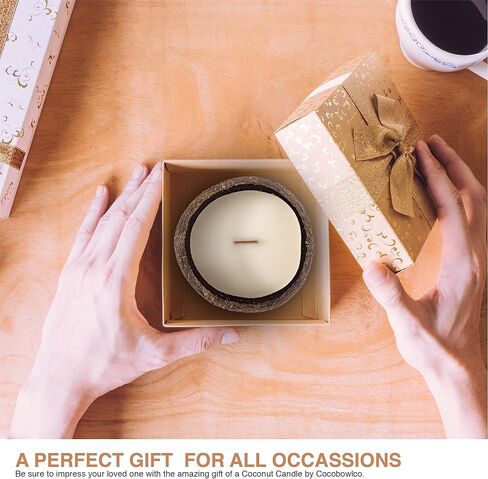 Scented Soy Coconut Shell Candles - Wood Wick Scented Candles Made with Real Coconut Shells (Coconut) in Kuwait