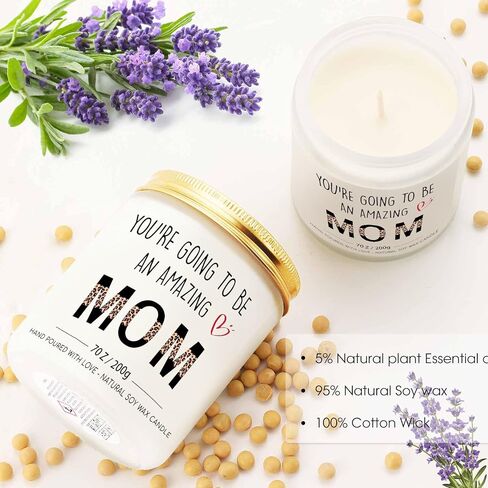 New Mom Gifts for Pregnant Women, Pregnancy Gift for Expecting Mom, 1st Mothers Day Gift for Mommy to Be, Maternity Gifts for First Time Moms Pregnant Friend Wife Daughter, Lavender Scented Candle 7oz in Saudi Arabia