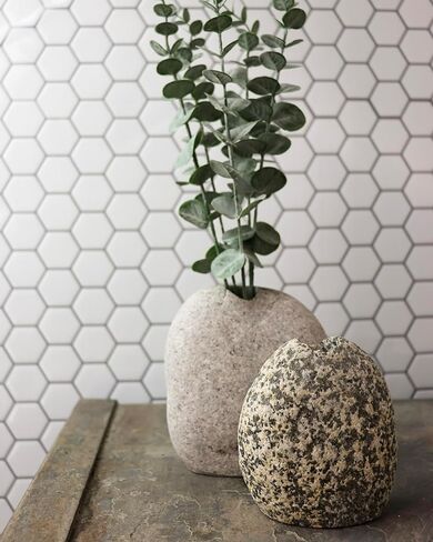 Handcrafted Stone Vase - Small Natural Stone Vase for Flowers - Elegant Home Decor and Gift Vase - Unique and Decorative Granite Stone Vase in Saudi Arabia