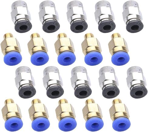 PC4-M10 تركيب هوائي مستقيم دفع للتوصيل + موصل PC4-M6 سريع التركيب لطابعة Bowden Extruder ثلاثية الأبعاد E3D-V6 طويلة المسافة (عبوة من 20 قطعة) in Kuwait